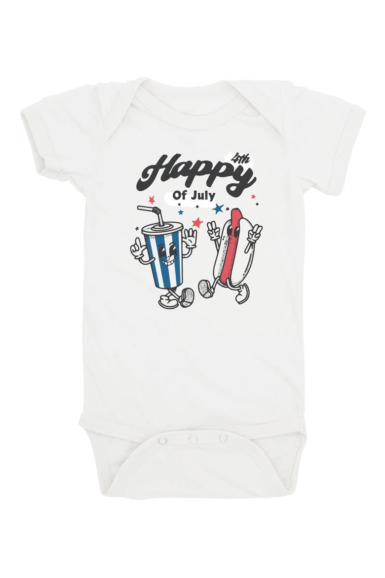 USA Cotton Graphic Bodysuit, Main, color, WHITE
