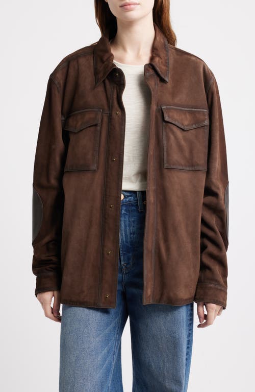 Frye Suede & Leather Shacket In Brown