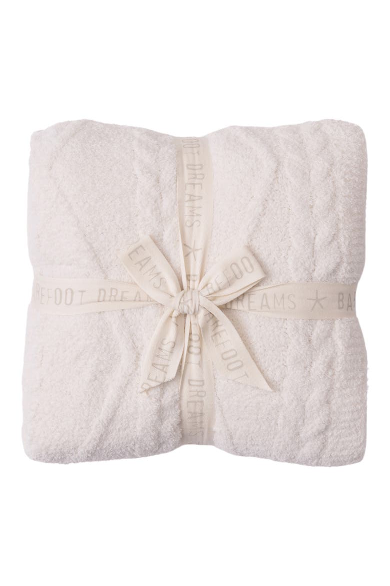CozyChic® Fisherman Cable Throw Blanket, Alternate, color, CREAM