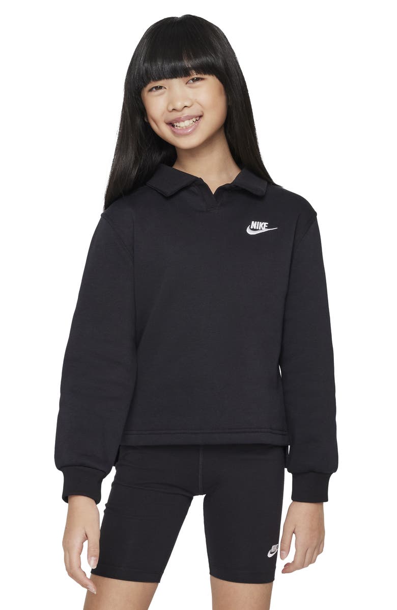 Nike Kids' Sportswear Club Fleece Long Sleeve Top, Main, color, 