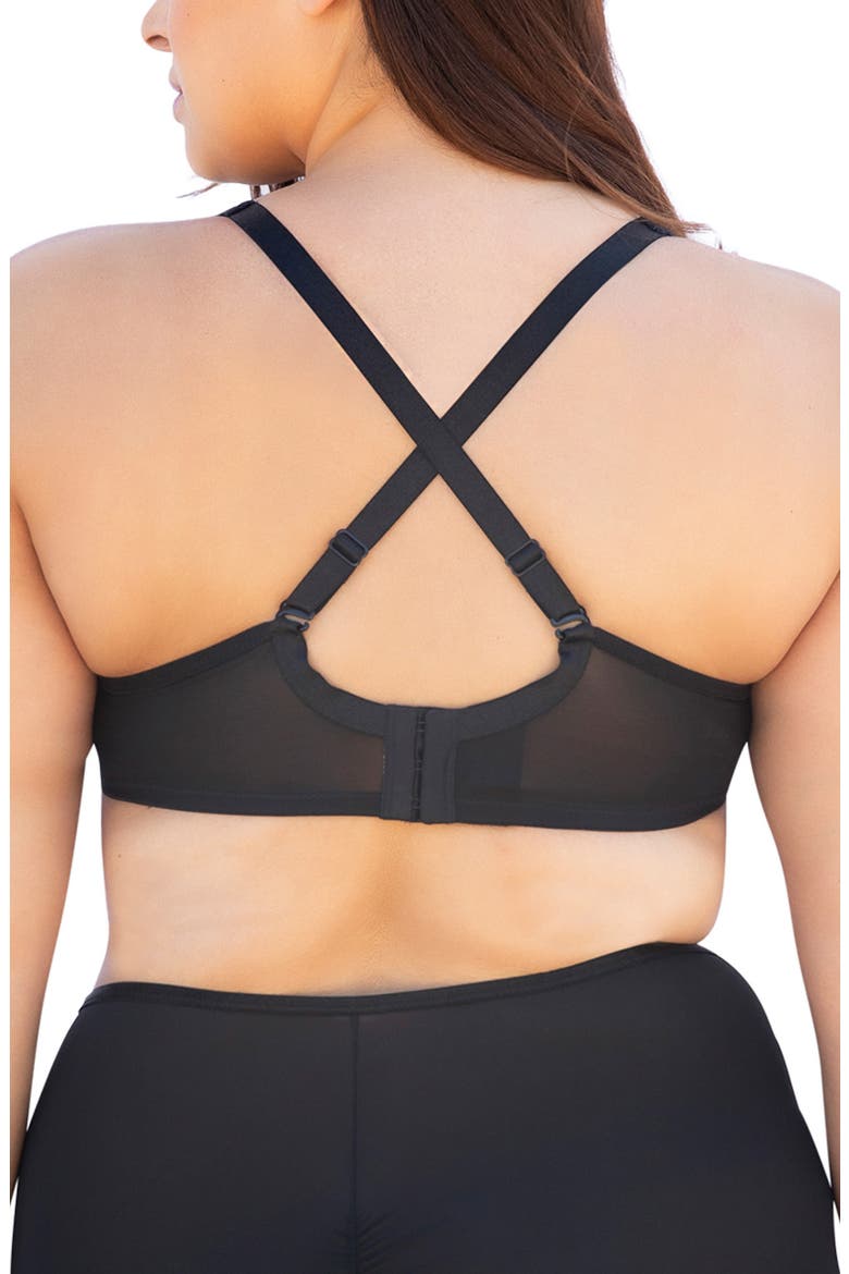 High Apex Diamond Net Underwire Bra, Alternate, color, BLACK