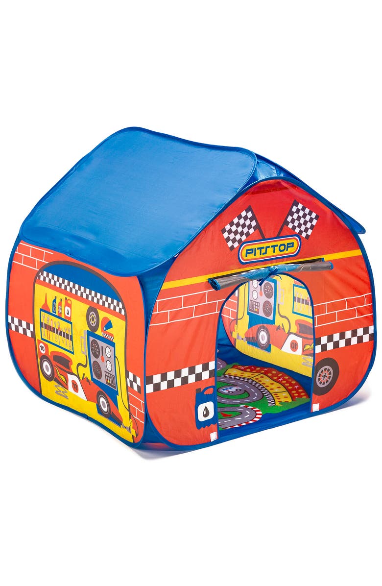 Fun2Give Pop It Up Pit Stop Tent With Race Mat Playhouse, Red, Main, color, Multicolored
