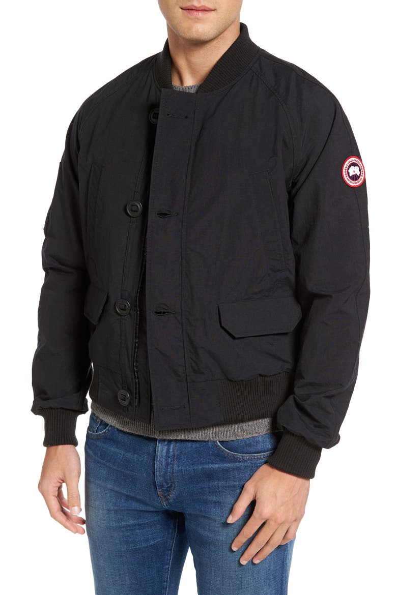 Faber Slim Fit Bomber Jacket, Main, color, BLACK