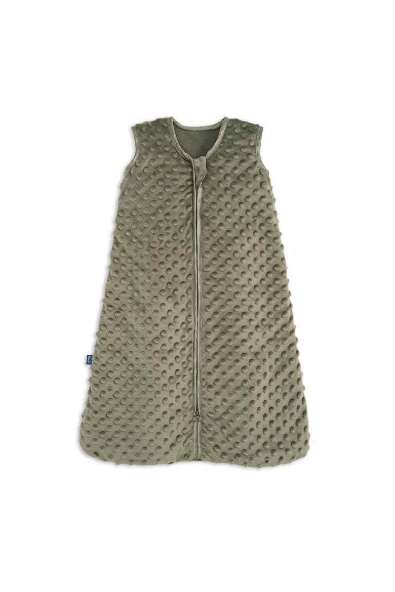 Plush Dots Velboa 1.5 TOG Sleepsack Wearable Blanket, Swaddle Transition Sleeping Bag, Main, color, Olive Green