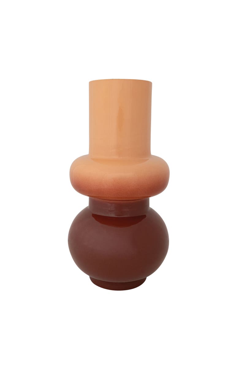 Storied Home Enameled Indoor/Outdoor Vase, Main, color, Orange