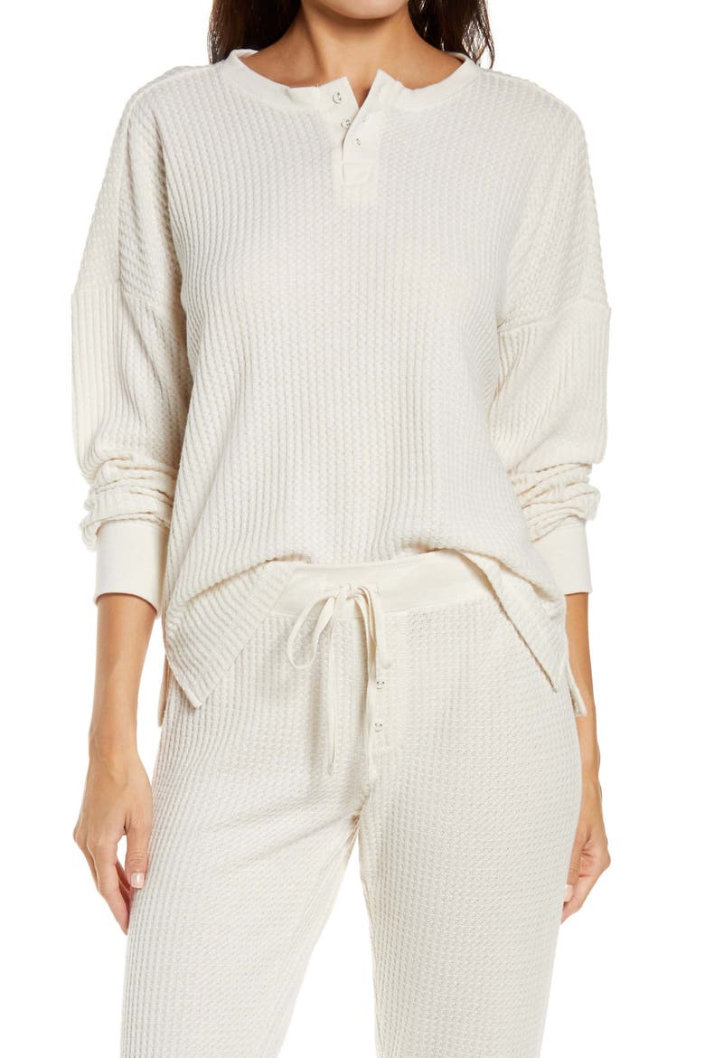 Long Sleeve Henley Top, Main, color, STONE