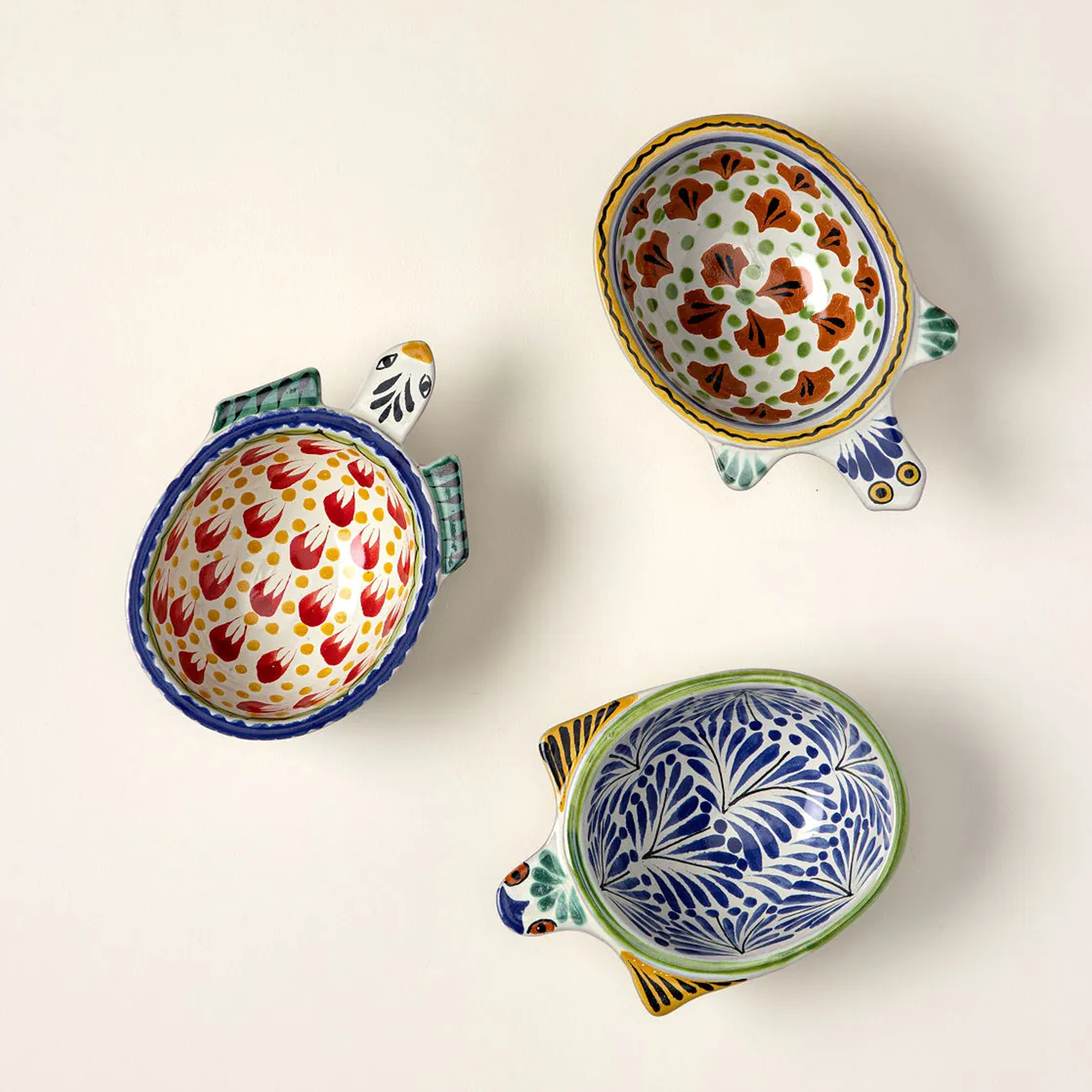 Uncommon Goods Majolica Salsa Turtle Bowls Set of 3 by Gorky Pottery