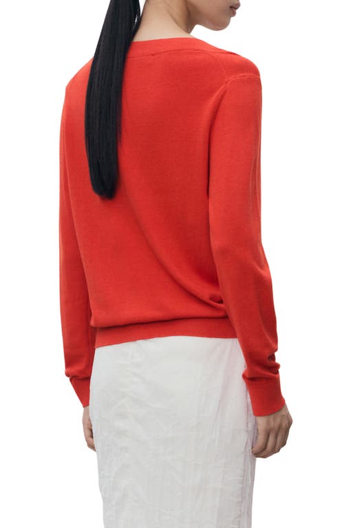 Mango V-neck Sweater In Red