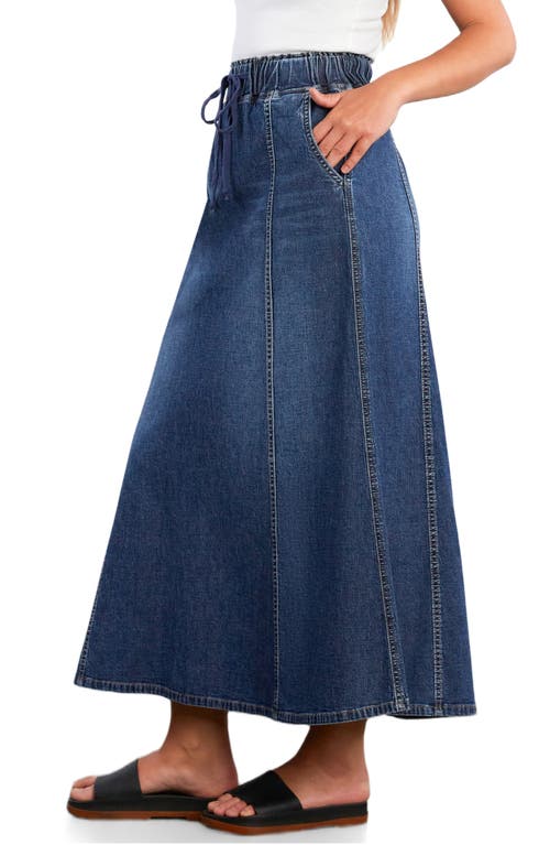 Wash Lab Denim Tie Waist Denim Skirt In Blue