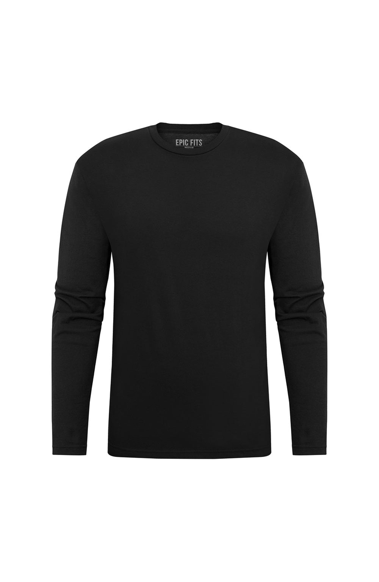 EPIC FITS White Long Sleeve Crew Neck T-Shirt, Alternate, color, Black