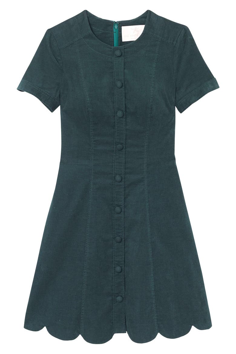 Michelle Micro Corduroy Fit & Flare Dress, Alternate, color, GREEN