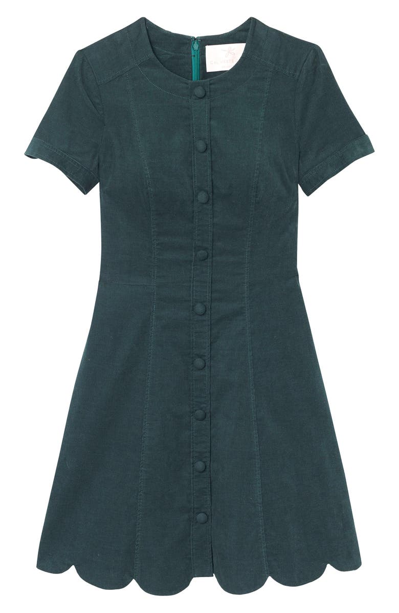 Gal Meets Glam Collection Michelle Micro Corduroy Fit & Flare Dress, Alternate, color, 