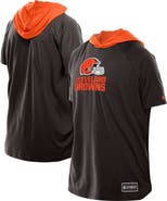 New Era Men's New Era Brown Cleveland Browns Combine Authentic Hooded Raglan Short-Sleeve T-Shirt