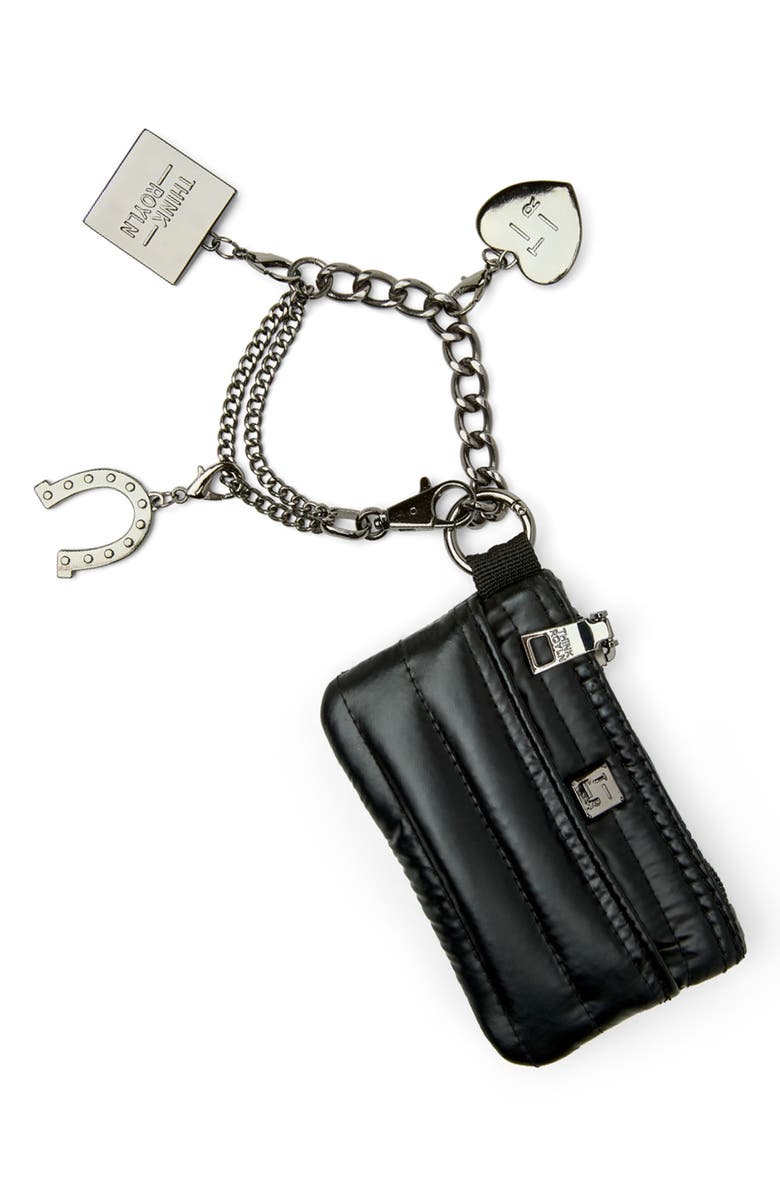 THINK ROYLN Lucky Charm Keychain, Main, color, Pearl Black
