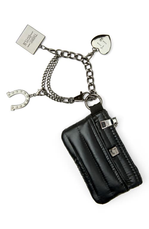 THINK ROYLN Lucky Charm Keychain in Pearl Black 