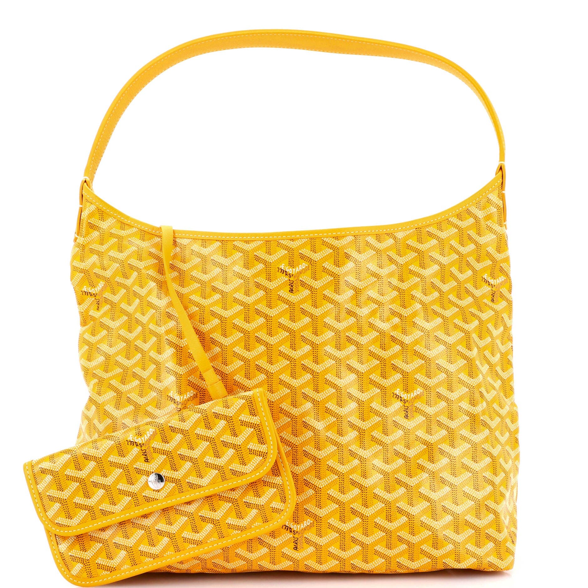 Pre-Owned Goyard Boheme Hobo Coated Canvas, Alternate, color, Yellow