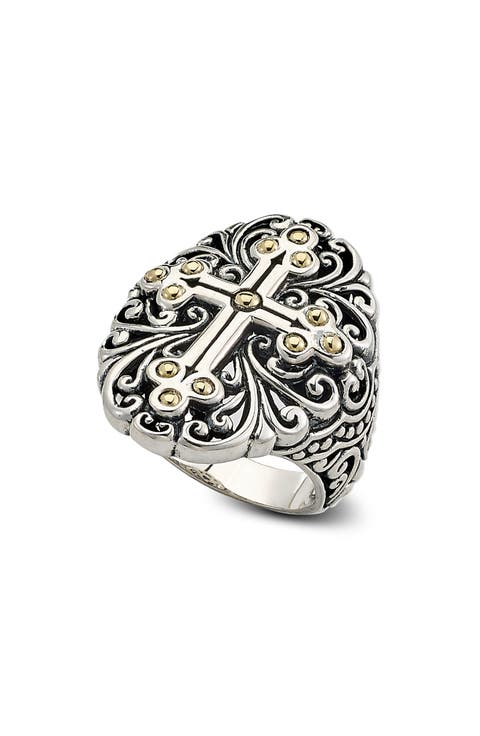 Two-Tone Balinese Cross Ring