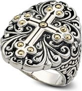 SAMUEL B. Two-Tone Balinese Cross Ring