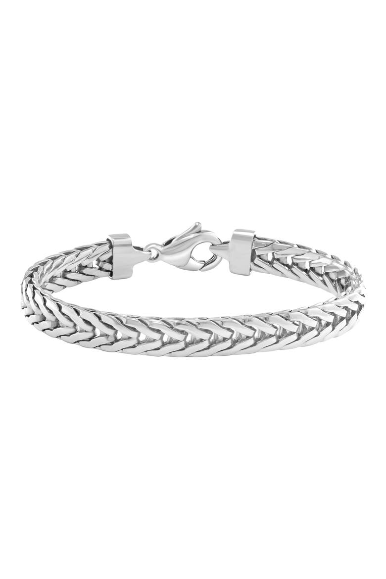 Sterling Silver Herringbone Chain Bracelet, Main, color, SILVER