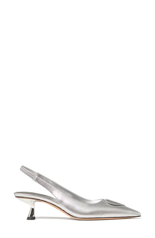 Kate Spade New York Lover Metallic Leather Slingback Pump In Silver