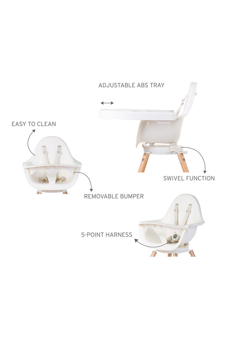Evolu One.80° High Chair, Alternate, color, WHITE