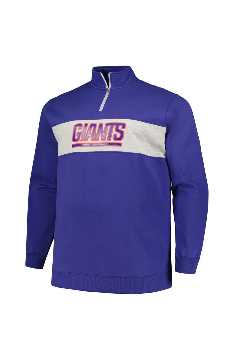 PROFILE Men's Profile Royal New York Giants Big & Tall Fleece Quarter-Zip Jacket, Alternate, color, Royal