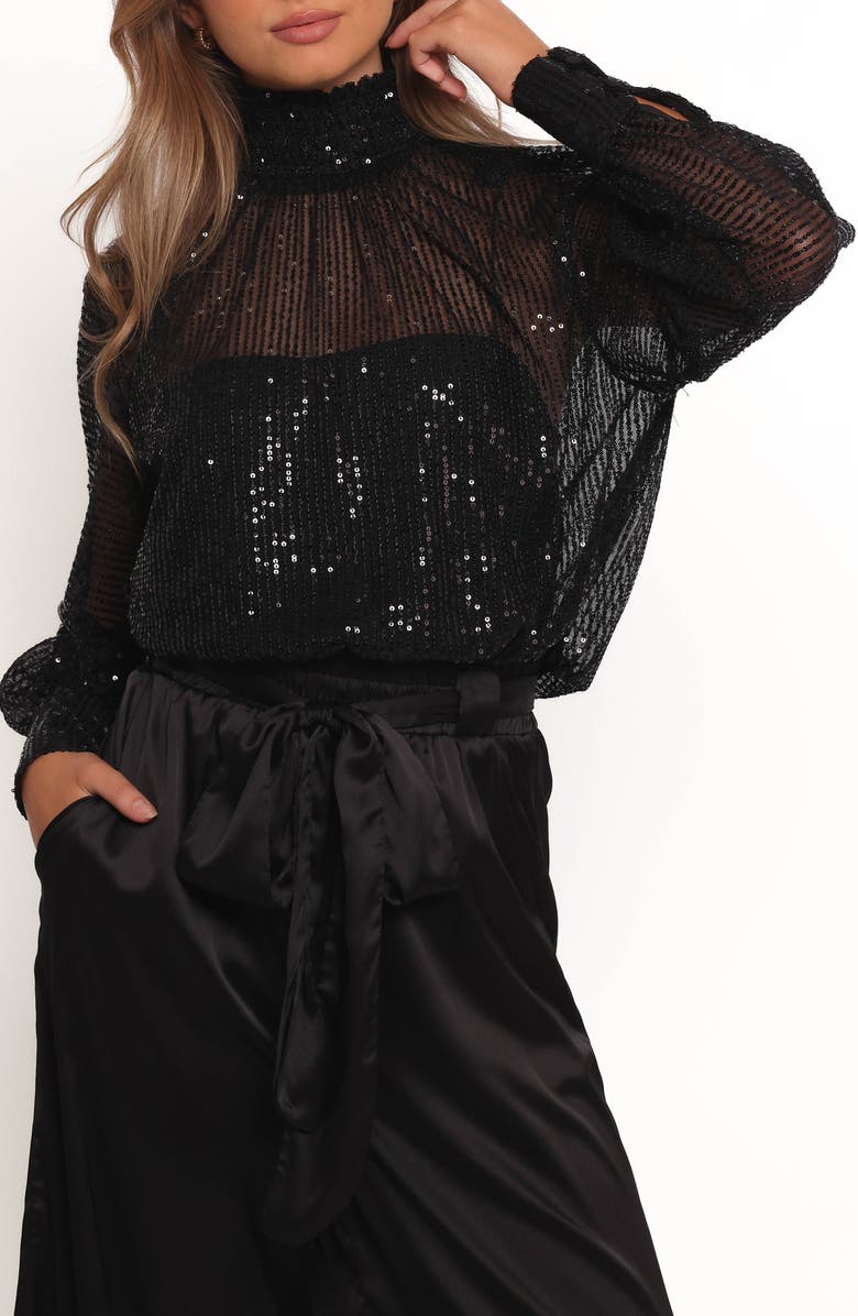 Petal & Pup Staysa Sequin Top, Main, color, Black