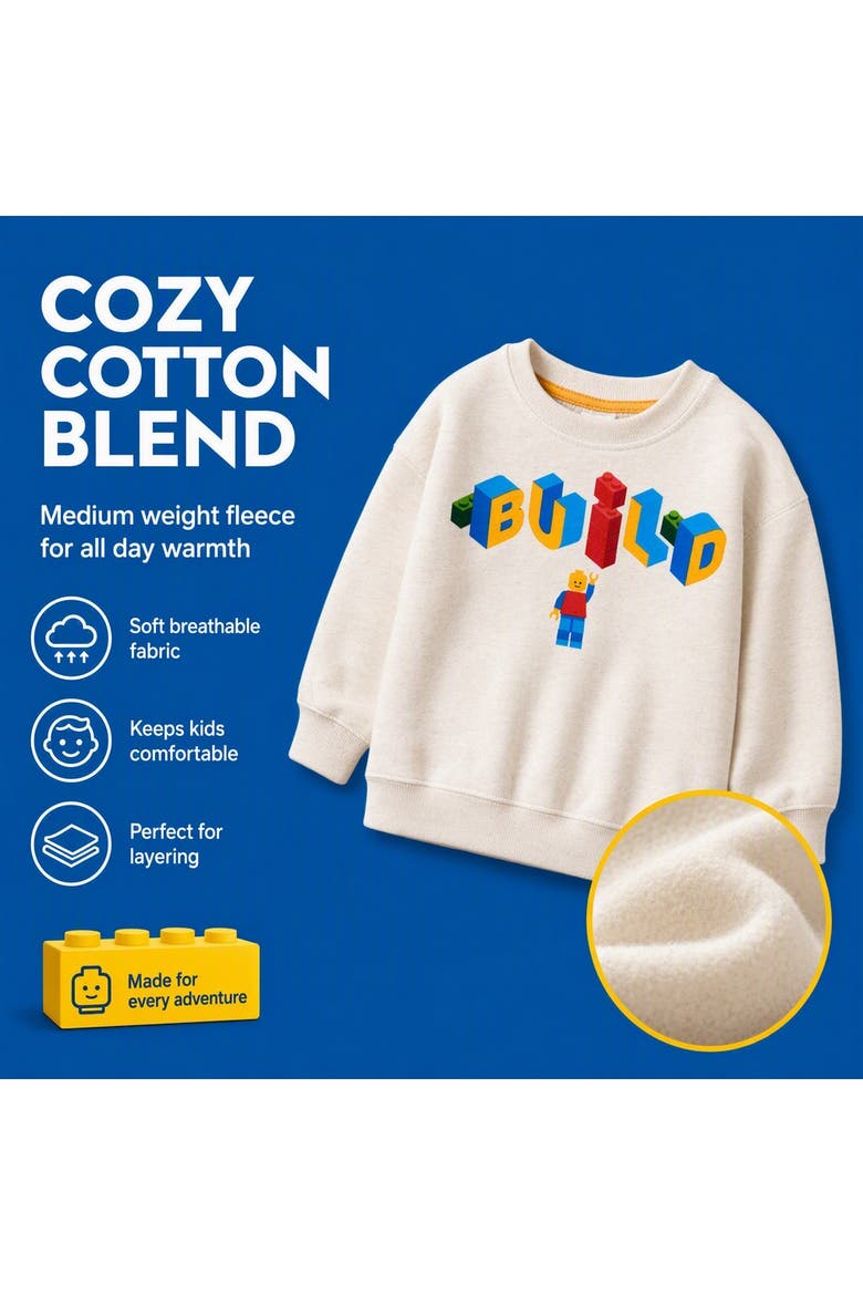 Crewneck Pullover Sweatshirt, Alternate, color, Oatmeal Minifigure