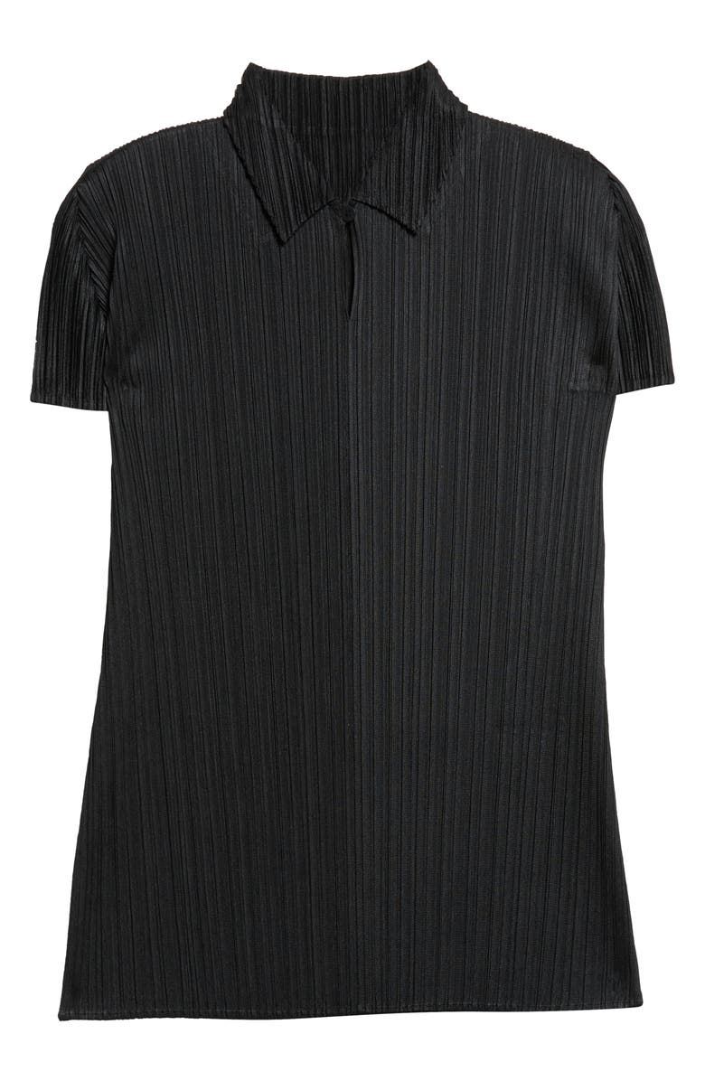 Pleats Please Issey Miyake Monthly Colors August Pleated Polo, Alternate, color, Black