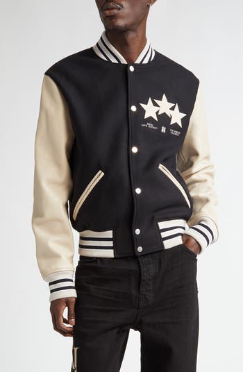 レア★目を引くアイテム【AMIRI】Versity Jacket with Stars AMIRI Stars Wool Blend & Leather Varsity Jacket | Nordstrom