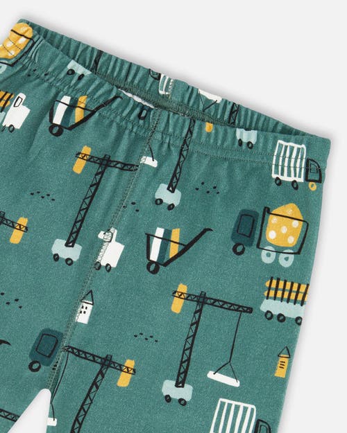 Deux Par Deux Two-piece Organic Cotton Pajama Set Construction In Blue