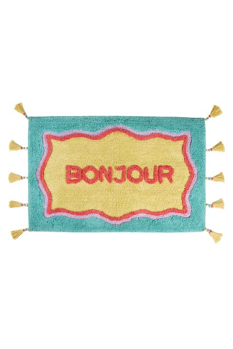 Punjab Bonjour Tasseled 100% Cotton Bath Mat Spa-Inspired