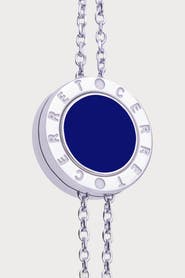 CERRET Silver 925 Plated Double Chain With Bleu Saphir Enamel Luxury Safety Bracelet