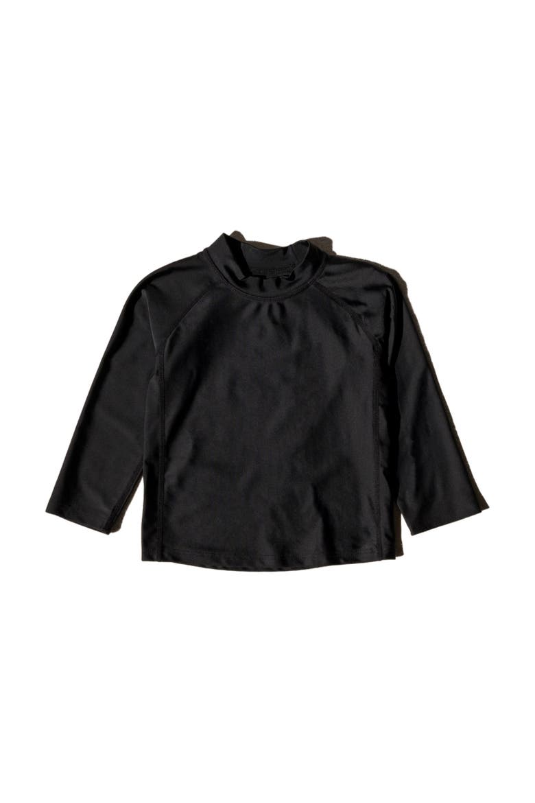 Long Sleeve Rash Guard, UPF 50+ Swim Shirt, Alternate, color, BLACK