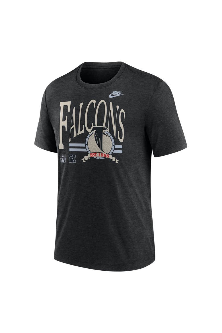 Men's Nike Heather Black Atlanta Falcons Rewind Tri-Blend T-Shirt, Alternate, color, Heather Black
