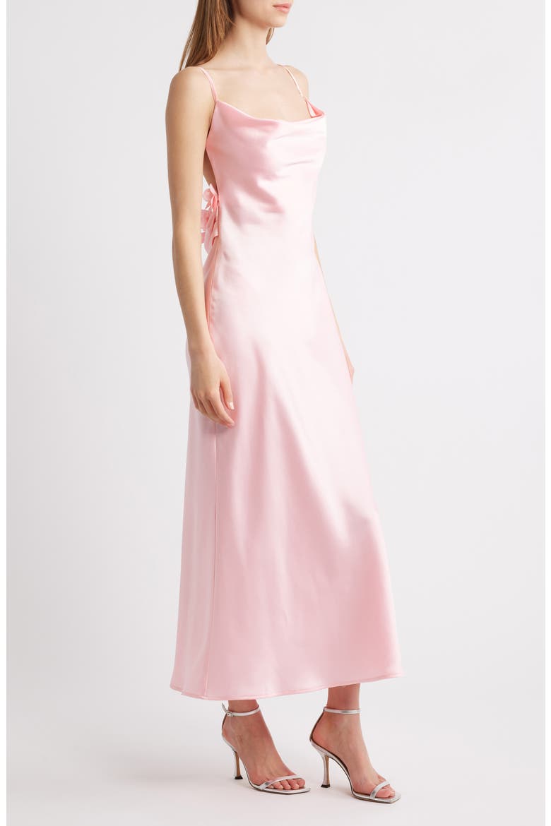 Pandora Flower Satin Cocktail Dress, Alternate, color, PINK