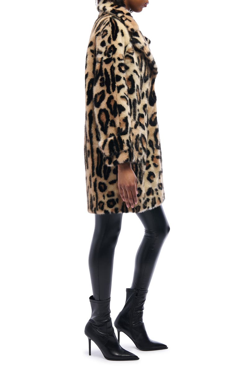 AZALEA WANG Leopard Faux Fur Coat, Alternate, color, 