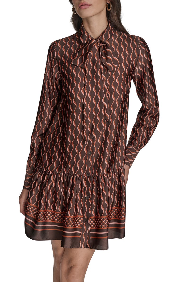 BCBG Long Sleeve Drop Waist Shirtdress, Alternate, color,