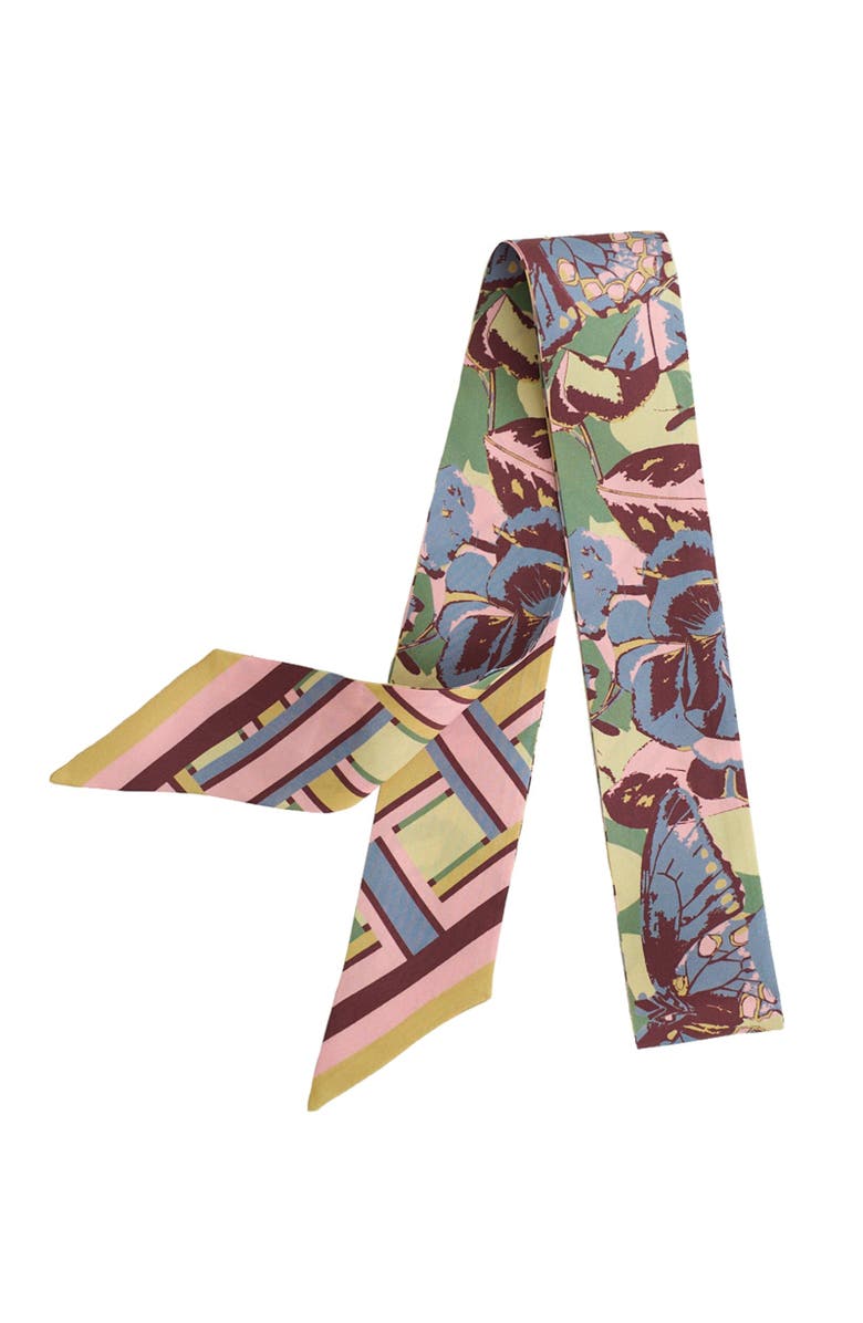 Lost Pattern x Leatherology Silk Twill Skinny Scarf, Alternate, color, Pastel
