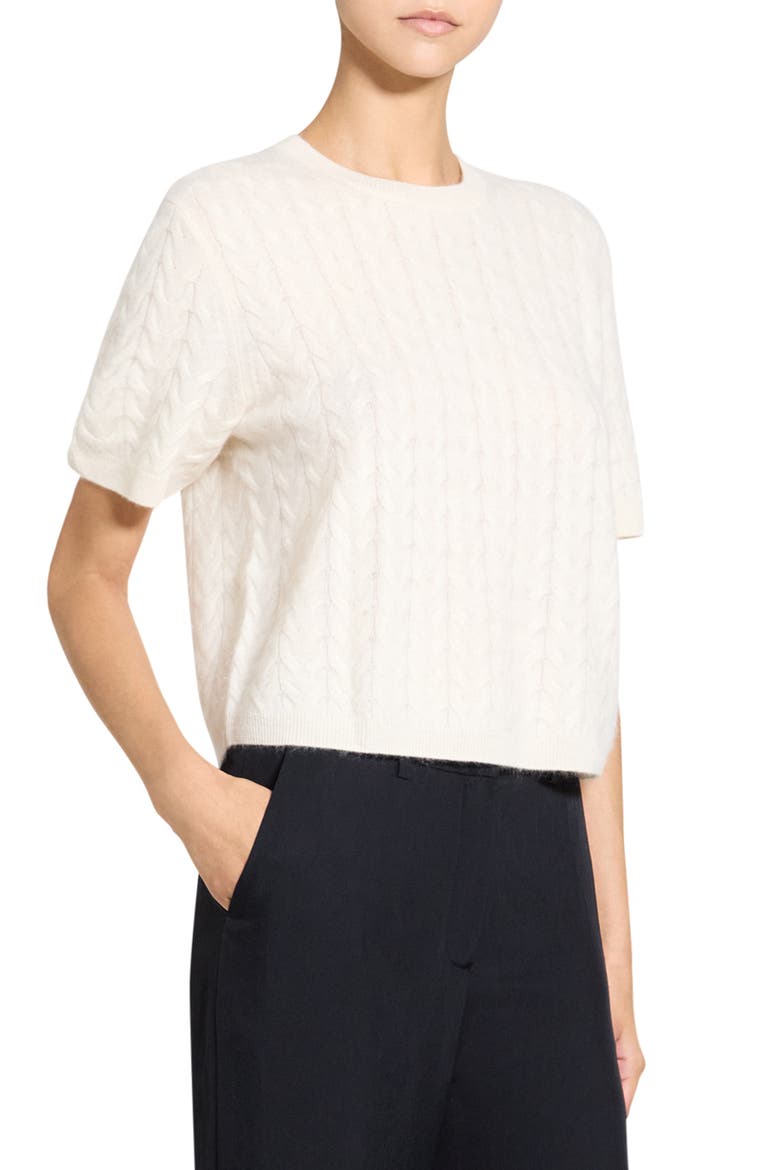 Cable Knit Cashmere & Merino Wool Sweater, Main, color, IVORY - C05