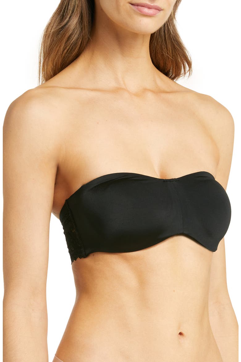 Adapt Smooth Bandeau Strapless Bra, Alternate, color, BLACK