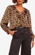Friends Like These Leopard Print Ruffle Lace-Up Top