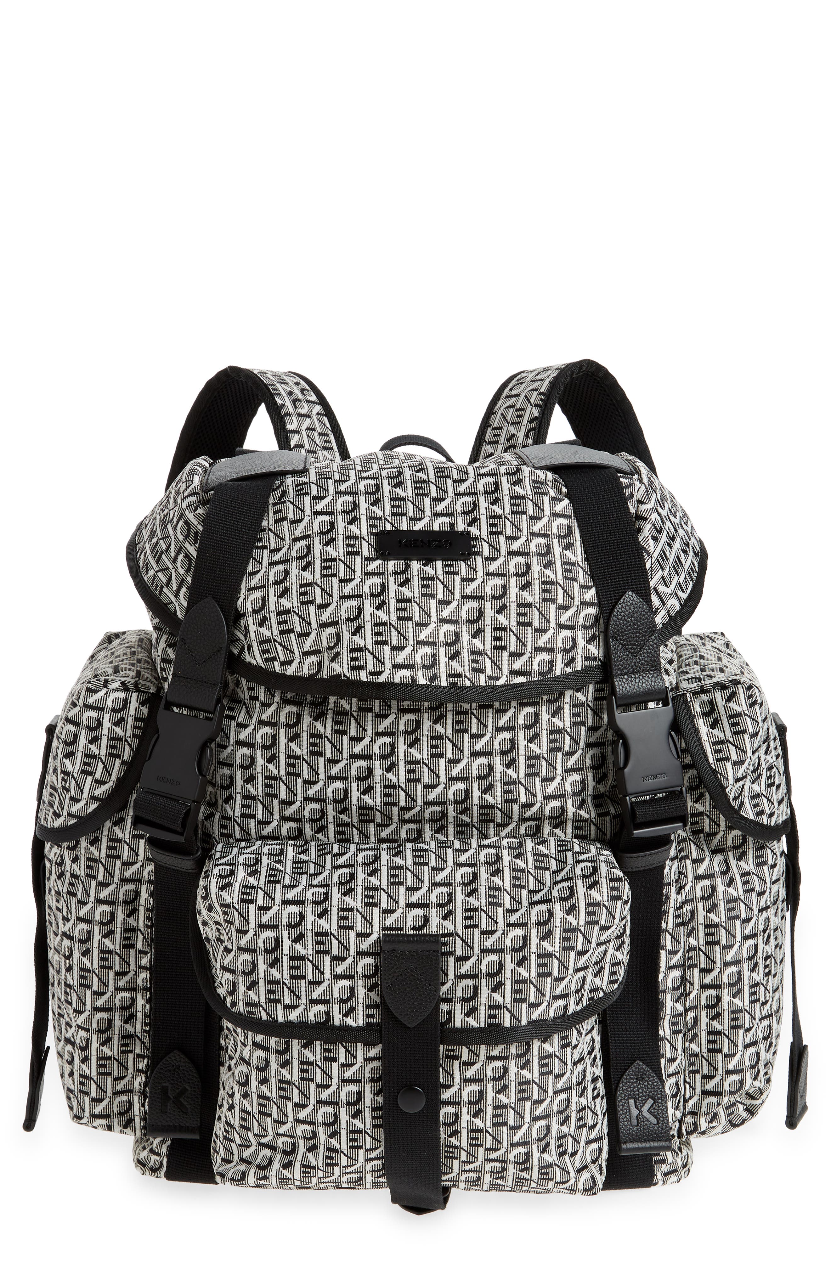 KENZO Logo Jacquard Backpack, Main, color, 