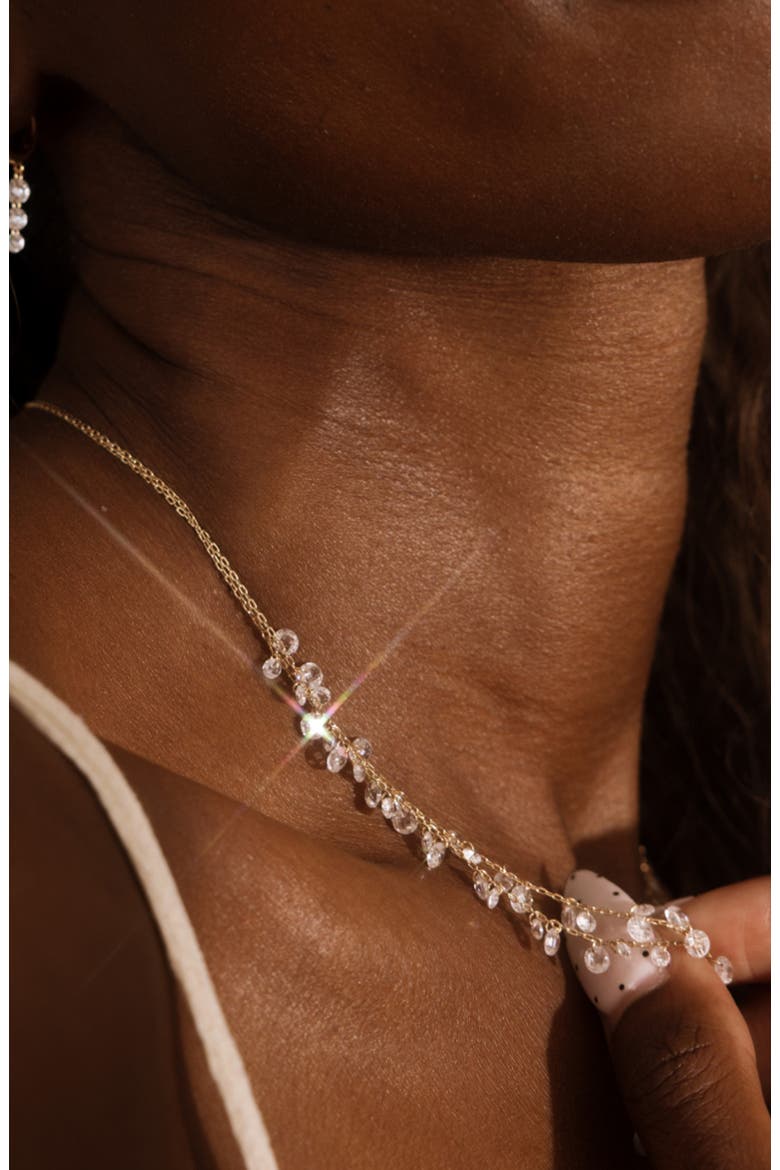 Dew Drop Floating Necklace, Alternate, color, Gold Vermeil