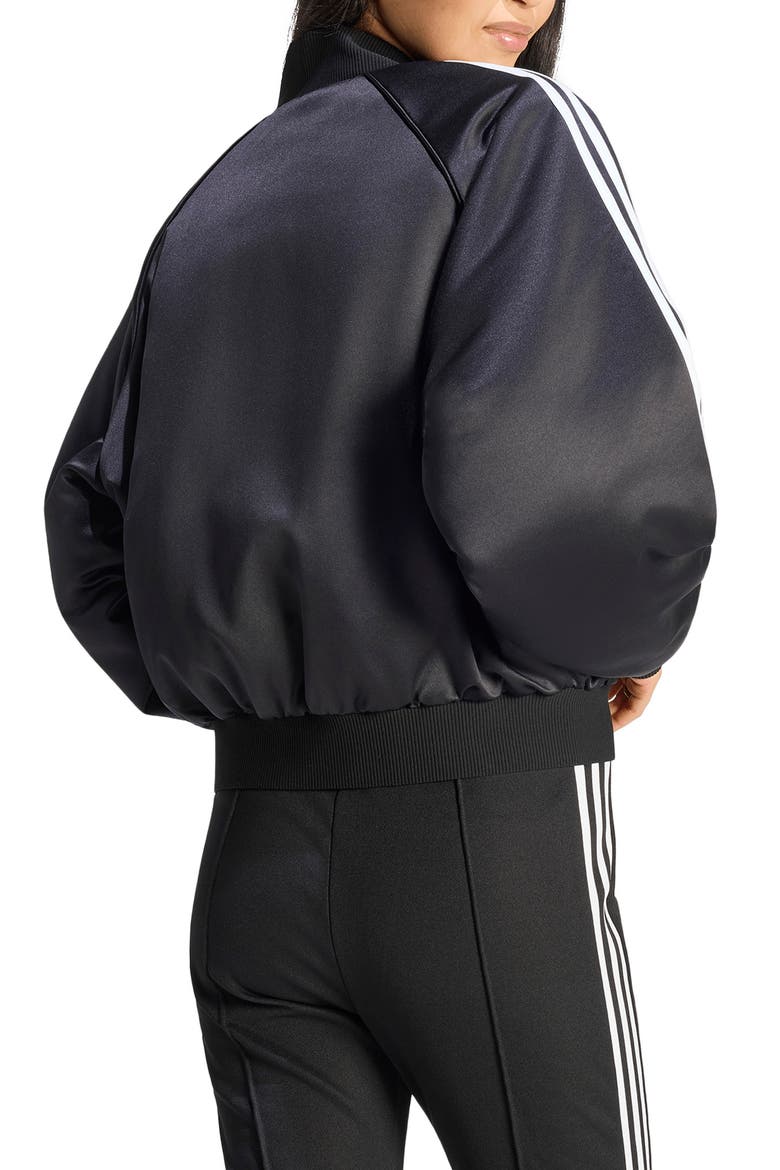 SST Satin Bomber Jacket, Alternate, color, BLACK/ WHITE/ GREY THREE/