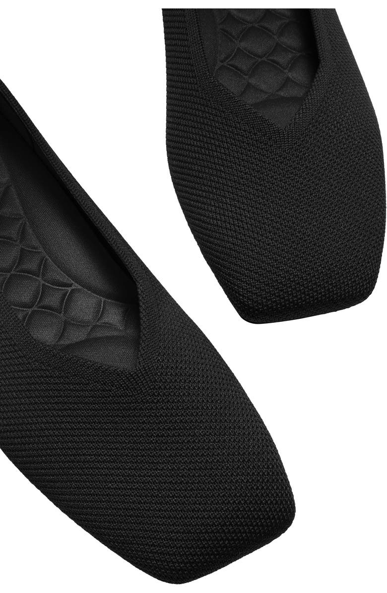 VIVAIA Square-Toe Margot V-Cut Flats, Alternate, color, Black