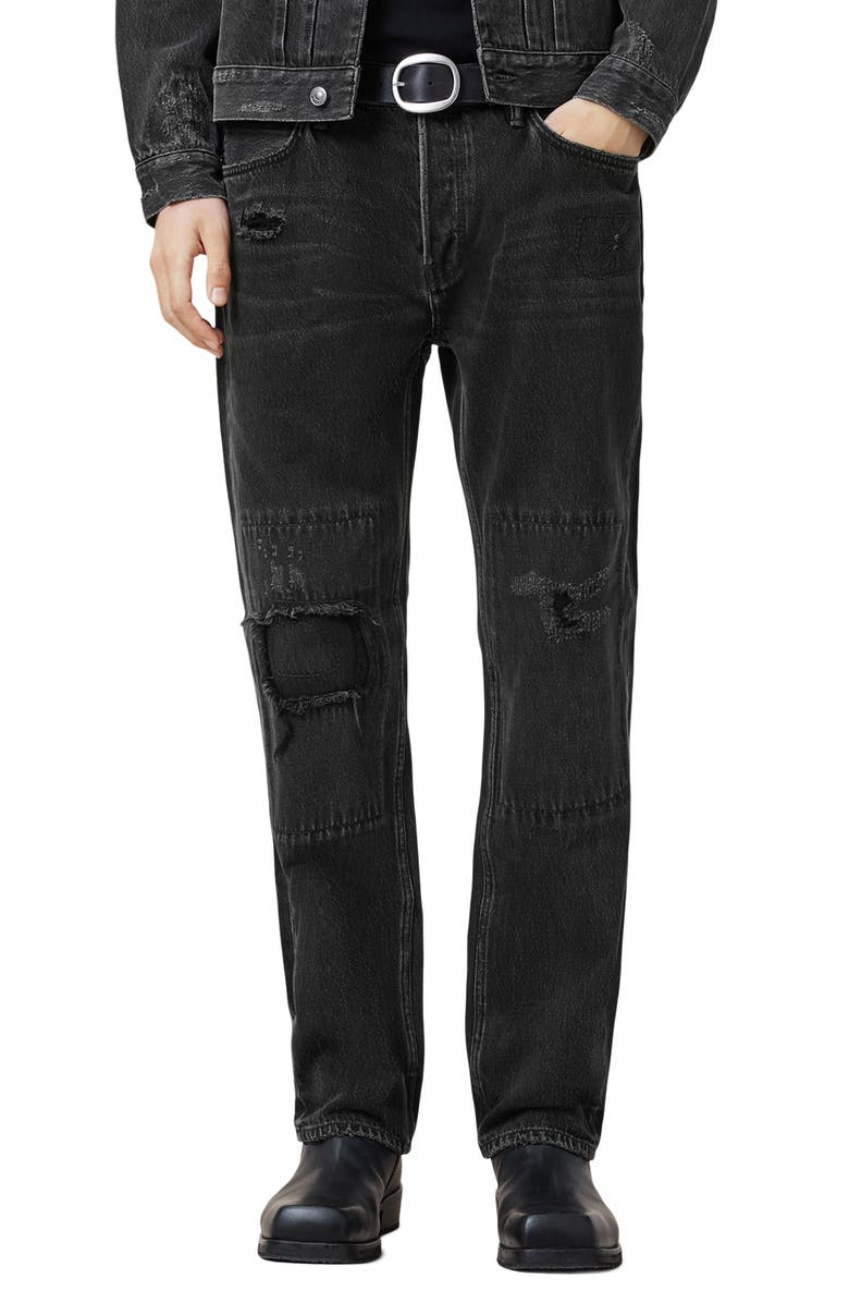 AllSaints Reid Repair Straight Leg Jeans, Main, color, 