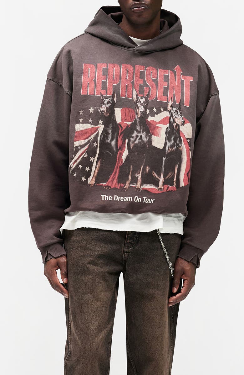 Represent Dream On Tour Graphic Sweatshirt, Main, color, Sun Fade Grey