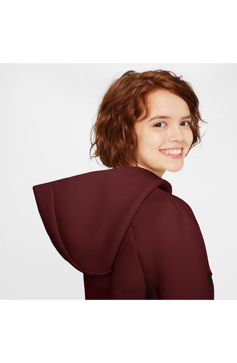 Nike Kids' Sportswear Tech Fleece Full Zip Jacket, Alternate, color, Burgundy Crush/ Red/ Black