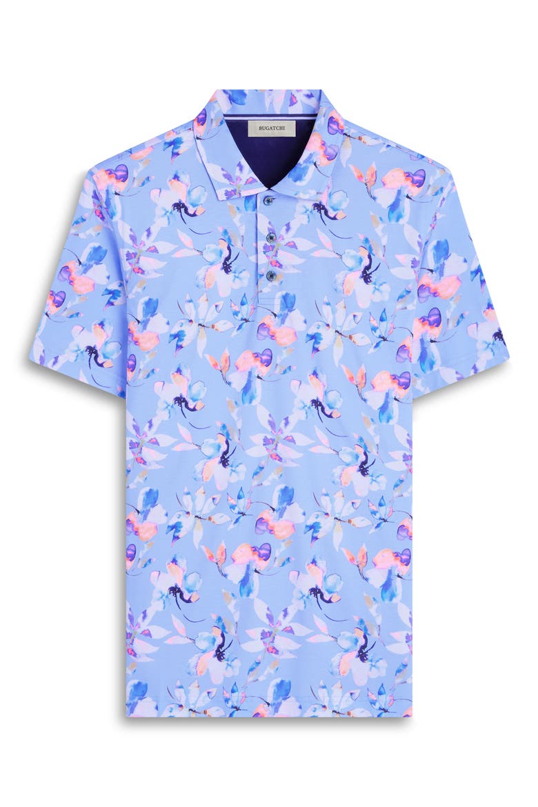 Hendrix Digital Floral Print Pima Cotton Polo, Alternate, color, AIR BLUE